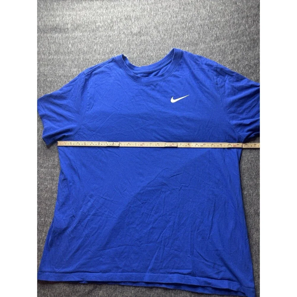 Nike Shirt Mens XXL Blue Short Sleeve Crewneck Tagless Cotton Sports Logo Tee
